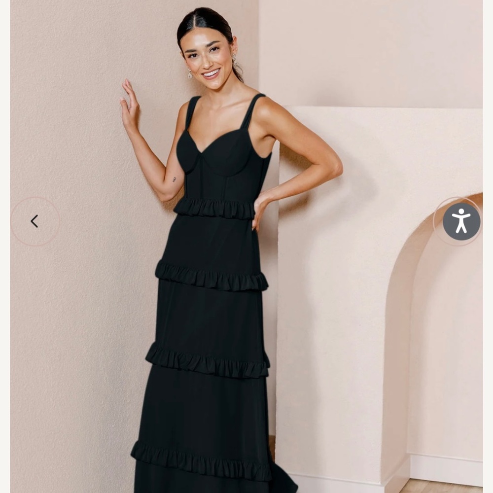 Black Sloan Chiffon Dress- Revelry